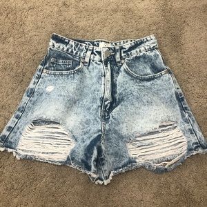 Cotton On High Flashback Acid Wash Shorts